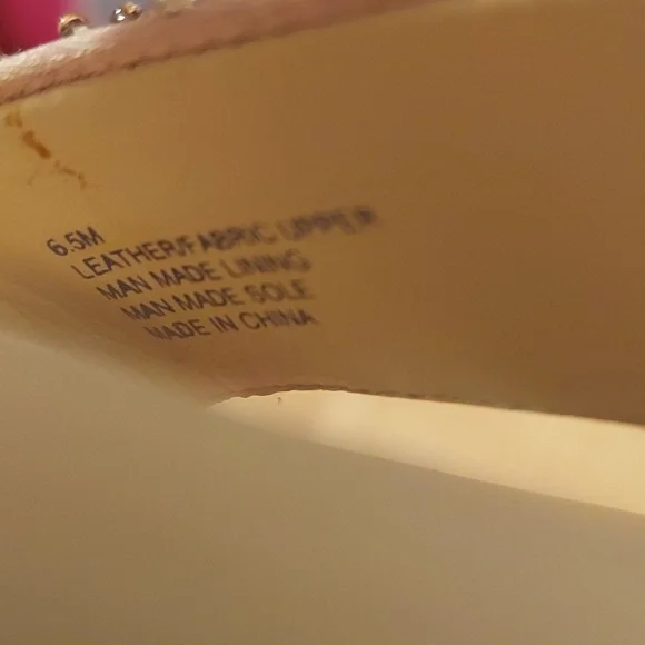 Alex Marie Champagne Beaded Animal Print Leather Ankle Strap Heels Size 6.5 - Picture 15 of 16